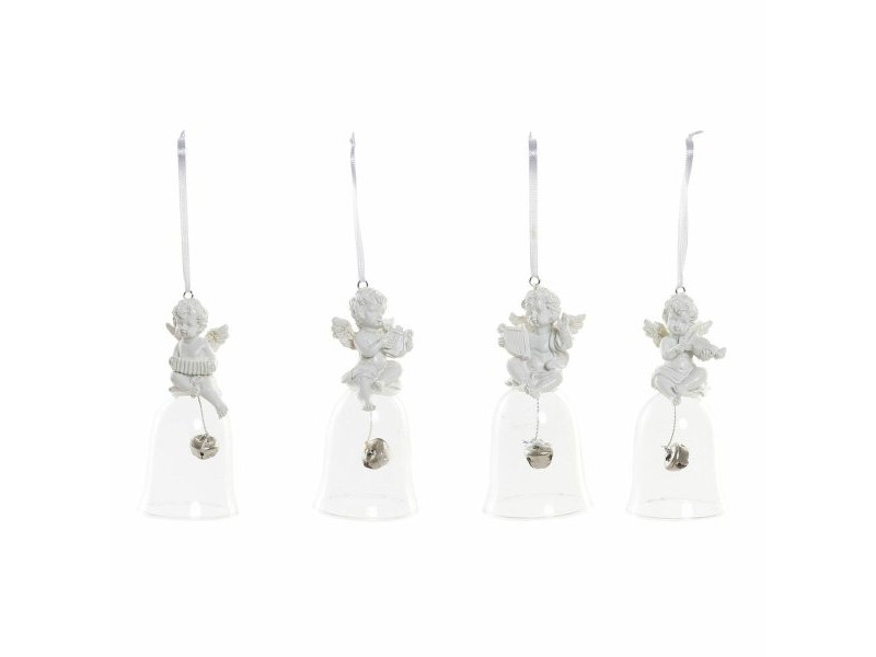 Коледна Украса DKD Home Decor Смола Кристал Ангел (4 pcs) (5 x 5 x 10.5 cm)