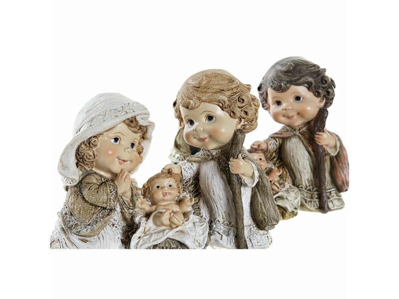 Рождествена Коледна Сцена DKD Home Decor Смола Многоцветен (16 x 9 x 12 cm) (2 броя)