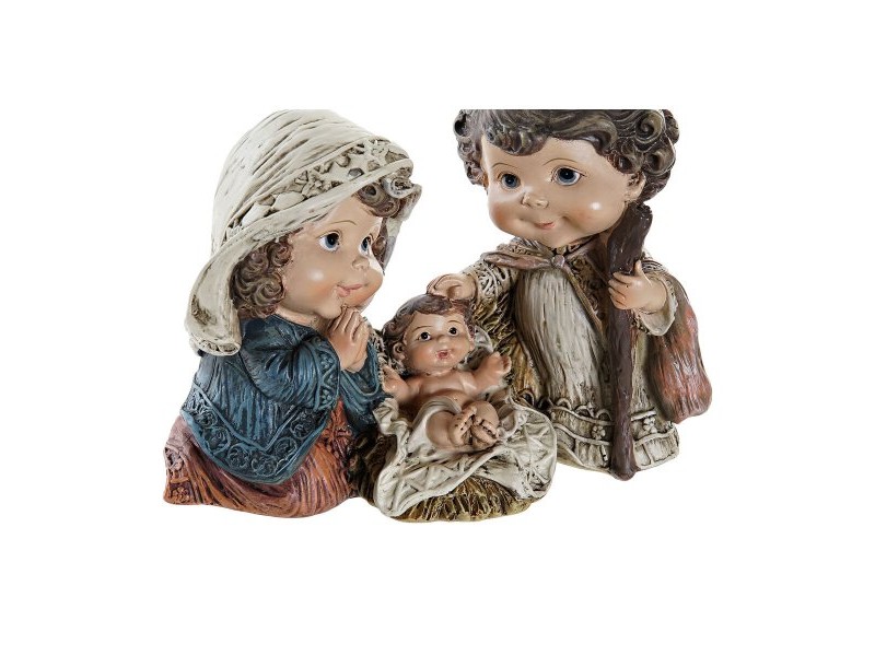 Рождествена Коледна Сцена DKD Home Decor Смола Многоцветен (16 x 9 x 12 cm) (2 броя)