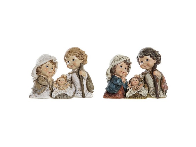 Рождествена Коледна Сцена DKD Home Decor Смола Многоцветен (16 x 9 x 12 cm) (2 броя)