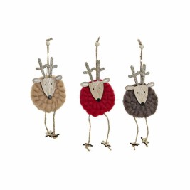 Коледна Украса DKD Home Decor полиестер Дървен Царица (3 pcs) (8 x 3 x 26 cm)