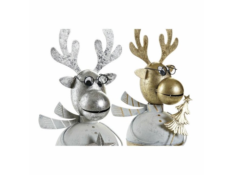 Коледна Украса DKD Home Decor Метал Царица (14 x 13 x 27 cm) (2 pcs)