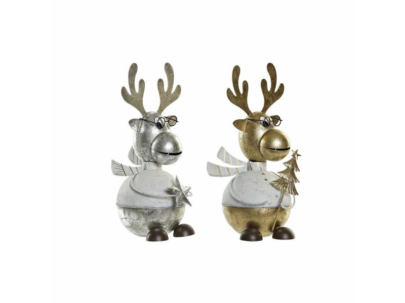 Коледна Украса DKD Home Decor Метал Царица (14 x 13 x 27 cm) (2 pcs)