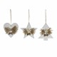 Коледна Украса DKD Home Decor Сърце Дървен Въже (12 x 3 x 12 cm) (3 pcs)