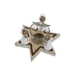 Коледен Свещник DKD Home Decor Кристал Дървен (17 x 17 x 9 cm)