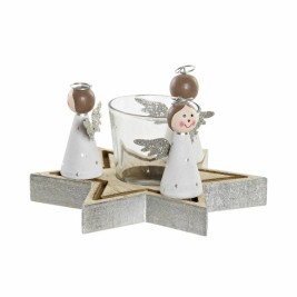 Коледен Свещник DKD Home Decor Кристал Дървен (17 x 17 x 9 cm)