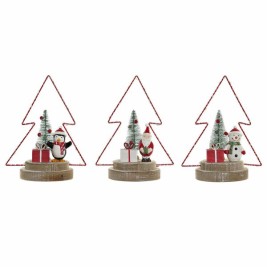Коледна Украса DKD Home Decor Дърво Метал Дървен (17 x 11 x 21 cm) (3 pcs)