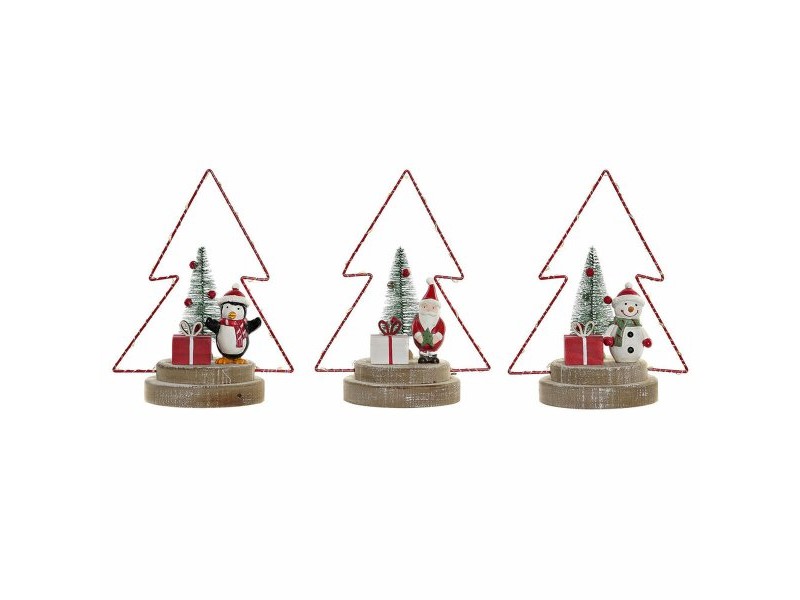 Коледна Украса DKD Home Decor Дърво Метал Дървен (17 x 11 x 21 cm) (3 pcs)