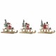 Коледна Украса DKD Home Decor Дървен Дядо Коледа (14 x 6 x 13 cm) (3 pcs)