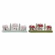 Коледна Украса DKD Home Decor Дървен Къща (2 pcs) (30 x 6 x 12 cm)