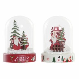 Коледна Украса DKD Home Decor Смола Кристал Дядо Коледа (2 pcs) (9 x 9 x 11 cm)