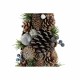 Коледно дърво DKD Home Decor Бял Сребрист Естествен PVC Ананаси Снежен 19 x 19 x 38 cm