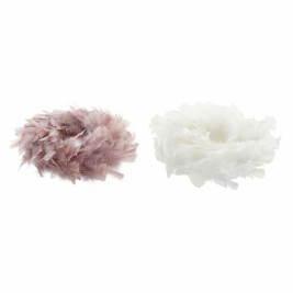 Коледен венец DKD Home Decor Пяна Перо (40 x 40 x 6 cm) (2 pcs)