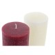 Свещ DKD Home Decor Бял Червен Коледа 9 x 9 x 15 cm (2 броя)