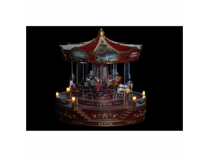 Коледна Украса DKD Home Decor LED Светлина движение Музикален Многоцветен PVC Смола 30 x 30 x 30 cm