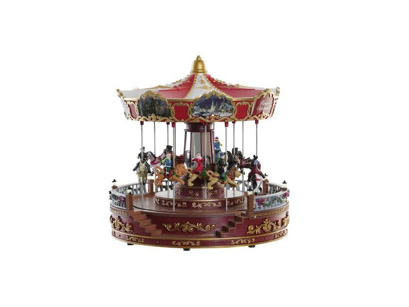 Коледна Украса DKD Home Decor LED Светлина движение Музикален Многоцветен PVC Смола 30 x 30 x 30 cm