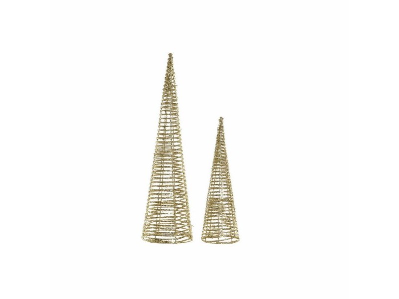 Коледна Украса DKD Home Decor Pатан (2 pcs) (12 x 12 x 40 cm) (16 x 16 x 60 cm)