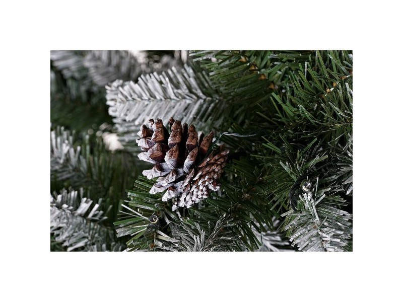 Коледно дърво DKD Home Decor Бял Червен Зелен PVC Ананаси Снежен 125 x 125 x 210 cm