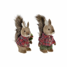 Коледна Украса DKD Home Decor полиестер Катерица (2 pcs) (12 x 15 x 25 cm)