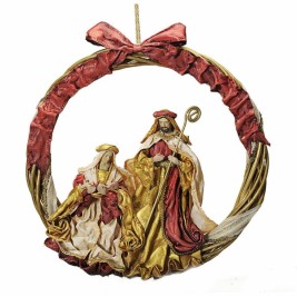Рождествена Коледна Сцена DKD Home Decor Червен Златен Корона 50 x 5 x 50 cm Пластмаса