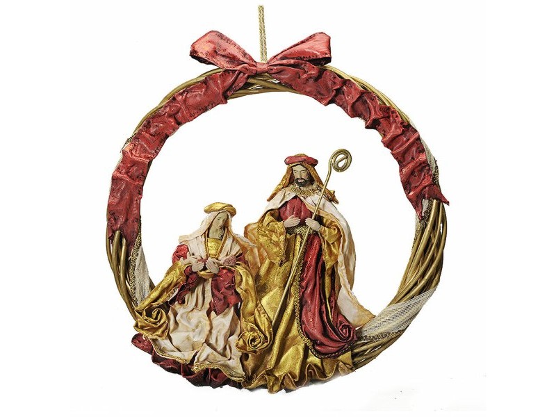 Рождествена Коледна Сцена DKD Home Decor Червен Златен Корона 50 x 5 x 50 cm Пластмаса