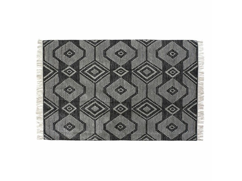 Килим DKD Home Decor Бял Черен Памук (160 x 230 x 1 cm)