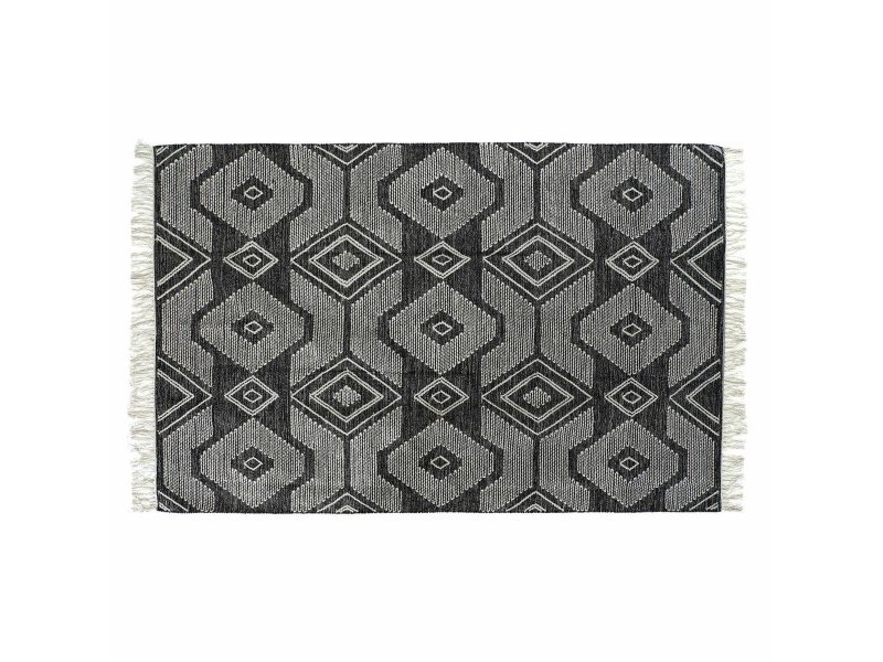 Килим DKD Home Decor Бял Черен Памук (200 x 290 x 1 cm)