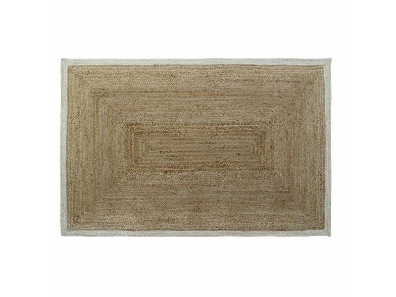 Килим DKD Home Decor Scandi полиестер Памук Бял Светло кафяв Юта 120 x 180 x 1 cm