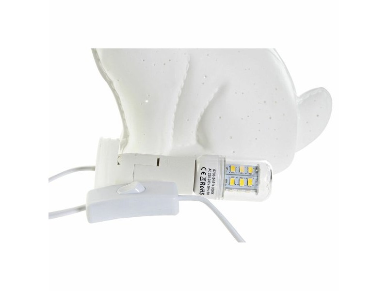 Настолна лампа DKD Home Decor 25 x 10 x 19 cm Порцелан Бял 220 V 25 W