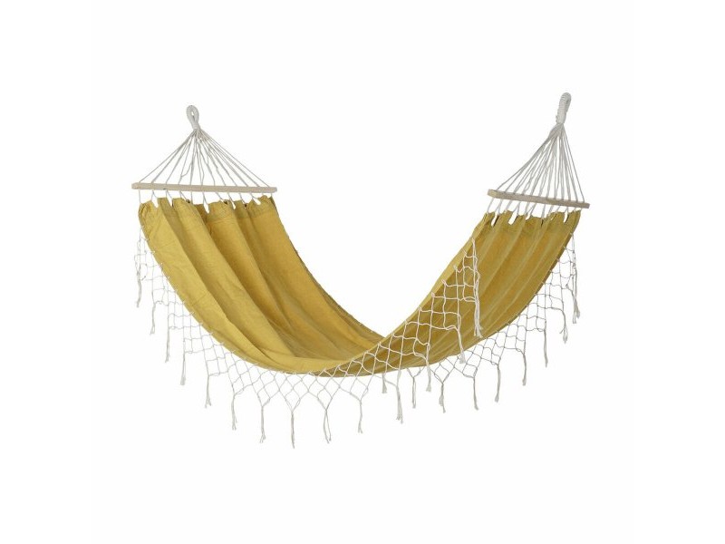 Xамак DKD Home Decor Охра полиестер Памук Бор Ресни (255 x 80 x 28 cm)
