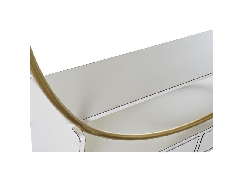 Лавица DKD Home Decor 160 x 35 x 180 cm Златен Метал Бял Топола