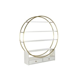 Лавица DKD Home Decor 160 x 35 x 180 cm Златен Метал Бял Топола