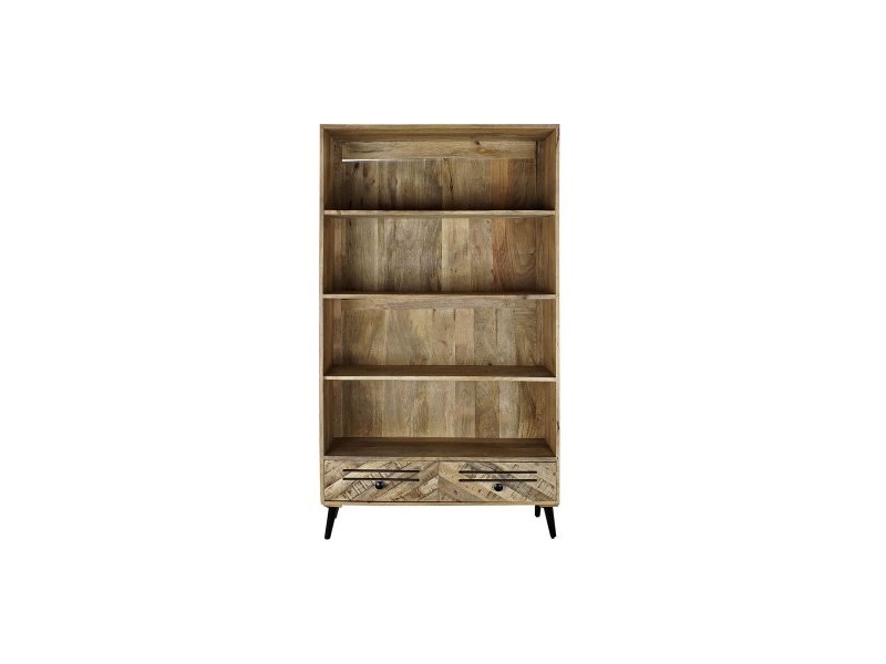 Лавица DKD Home Decor Черен Метал Тъмно сив Дърво манго 100 x 40 x 180 cm