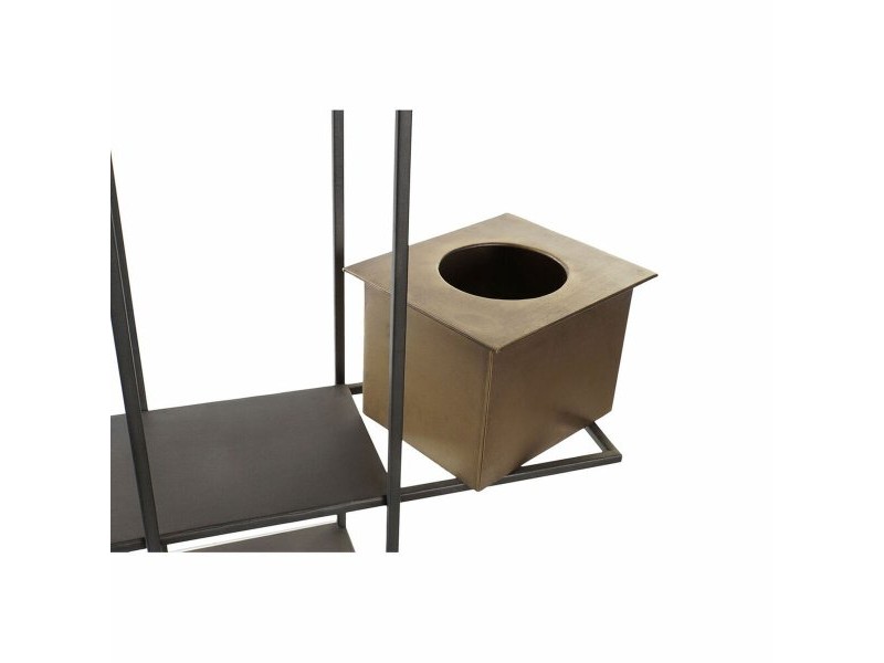 Лавица DKD Home Decor Черен Метал Мед 2 Рафтове (50 x 16 x 60 cm)