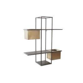 Лавица DKD Home Decor Черен Метал Мед 2 Рафтове (50 x 16 x 60 cm)