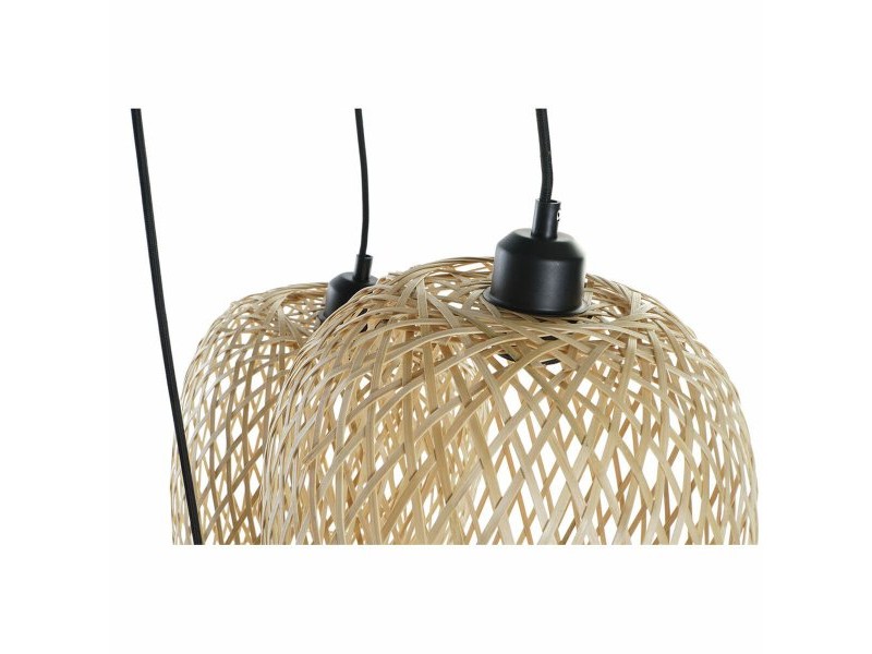 Полилей DKD Home Decor Черен Светло кафяв Метал Бамбук 50 W Тропически 220 V 30 x 30 x 94 cm