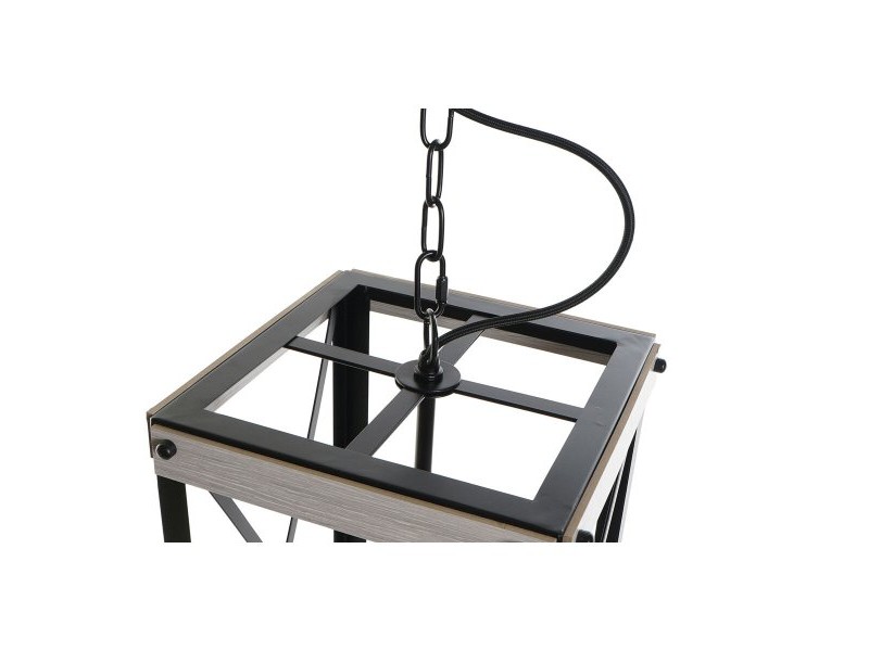 Полилей DKD Home Decor Черен Метал Кафяв 220 V 50 W (25 x 25 x 43 cm)