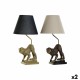 Настолна лампа DKD Home Decor 32,5 x 30 x 60 cm Черен Бежов Златен Метал Смола 220 V 50 W (2 броя)