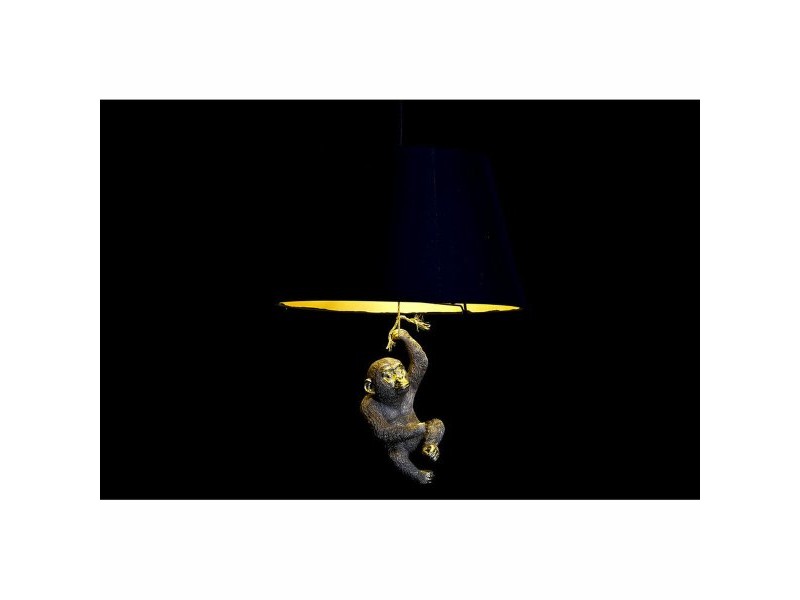 Полилей DKD Home Decor 35,5 x 35,5 x 51 cm Златен Смола Колониален 220 V 50 W Маймуна (2 броя)