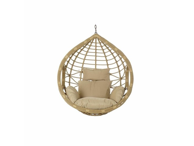 Висящ градински фотьойл DKD Home Decor 90 x 70 x 110 cm 105 x 75 x 226 cm Бежов Метал Кафяв синтетичен ратан