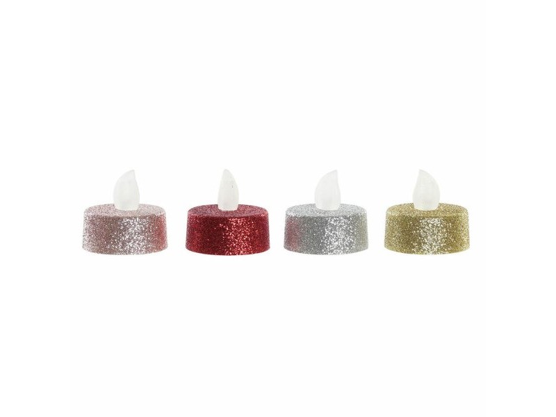 Свещ DKD Home Decor LED Светлина Коледа (4 x 4 x 5 cm) (4 броя)