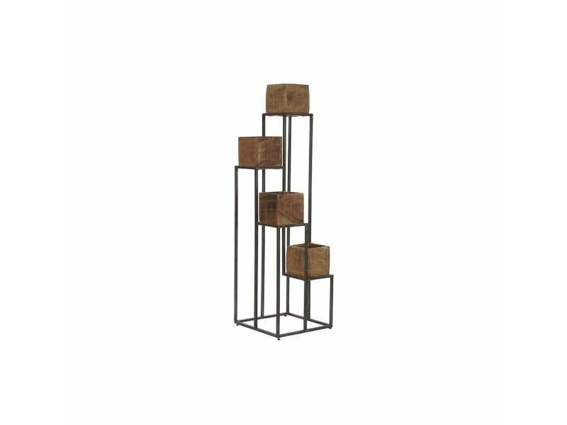 Саксия DKD Home Decor Кафяв Черен Многоцветен Дървен Метал Модерен 40 x 40 x 120 cm 40 x 40 x 138 cm
