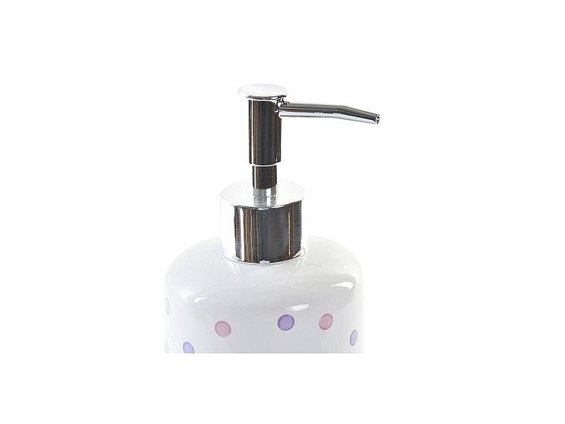 Комплект за Баня DKD Home Decor Бял ABS Dolomite На точки 7 x 7 x 17,5 cm (2 броя)