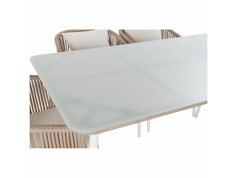 Комплект от маса с стола DKD Home Decor Бежов 78 cm 163 x 95 x 6 cm