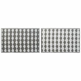Килим DKD Home Decor Сив Вълни Бял (2 броя) (120 x 180 cm)