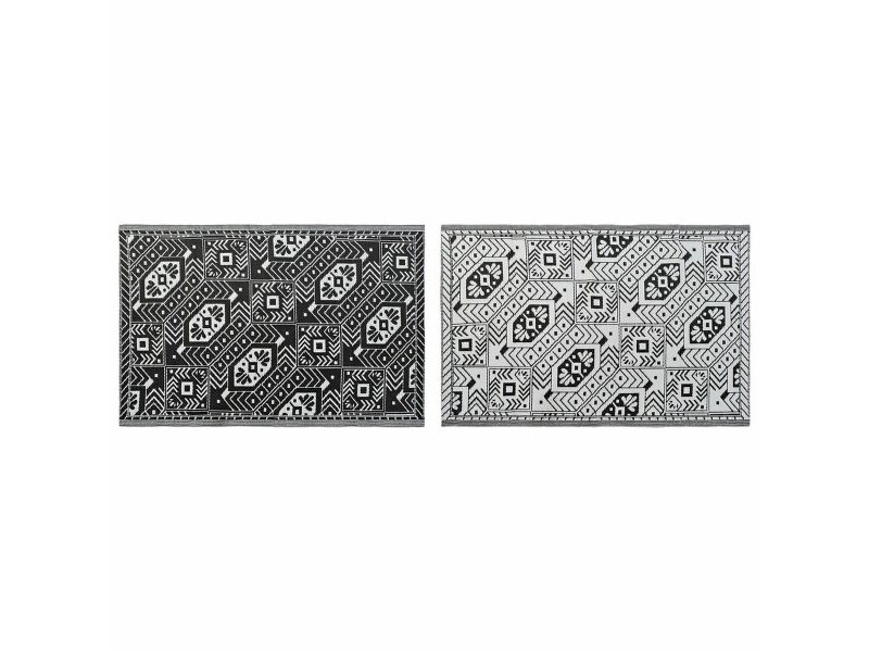 Килим DKD Home Decor Бял Черен Етнически (2 броя) (120 x 180 cm)
