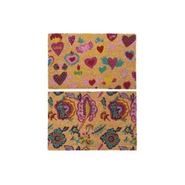 Изтривалка за Врата DKD Home Decor Гума Многоцветен 2 броя Кокосови влакна (60 x 40 x 1,5 cm)
