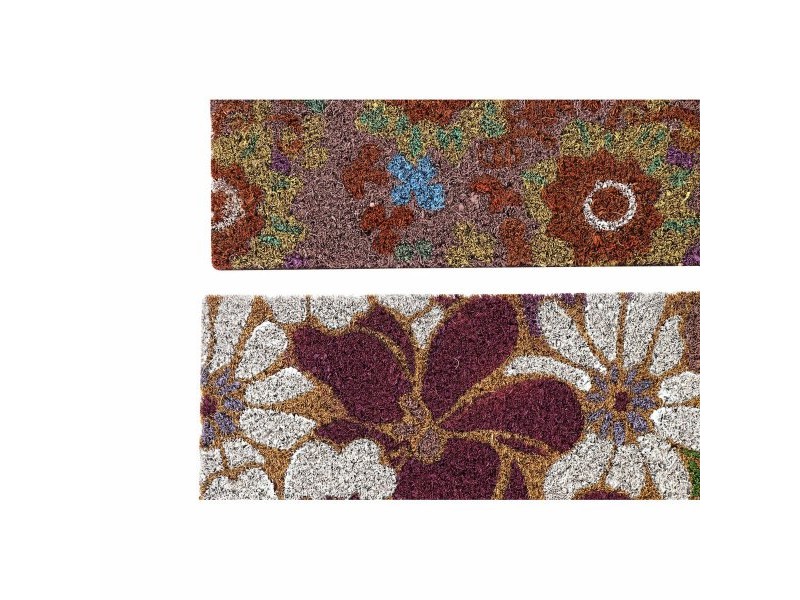 Изтривалка за Врата DKD Home Decor Гума Многоцветен 2 броя Кокосови влакна (60 x 40 x 1,5 cm)