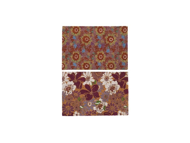 Изтривалка за Врата DKD Home Decor Гума Многоцветен 2 броя Кокосови влакна (60 x 40 x 1,5 cm)