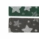 Изтривалка за Врата DKD Home Decor Сив Гума Звезди Бял Зелен 2 броя Кокосови влакна (60 x 40 x 1,5 cm)